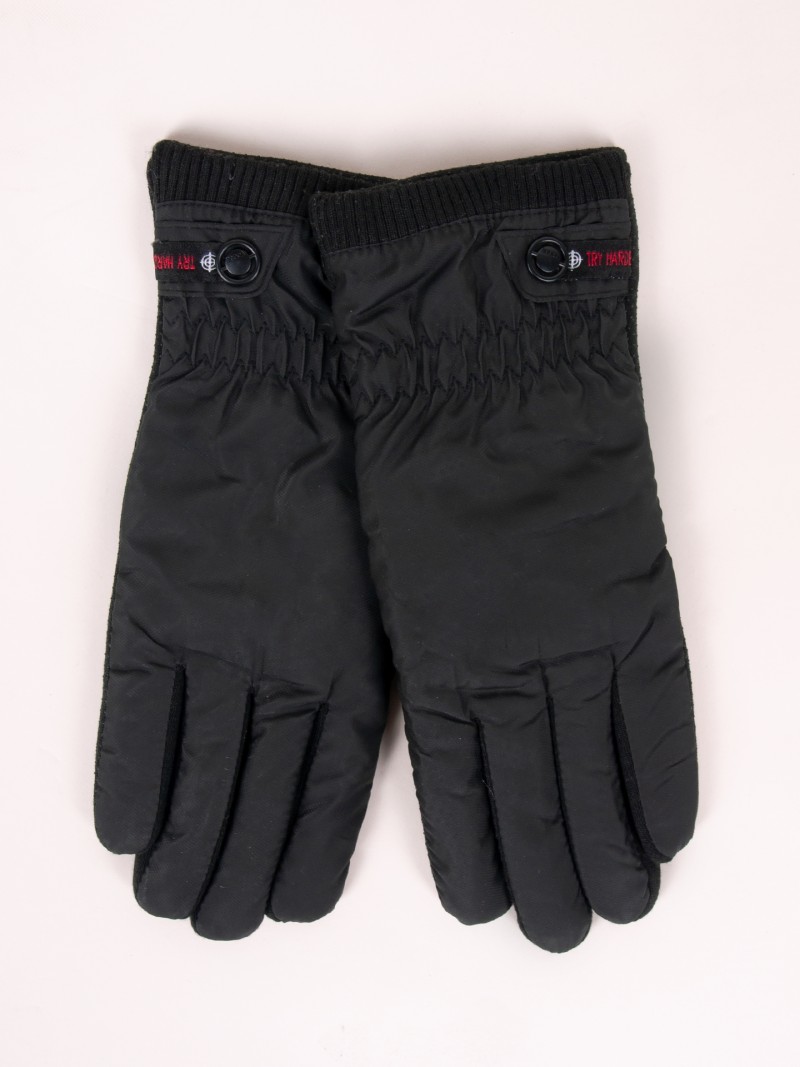 Rękawiczki męskie materiałowe czarne z ABS dotykowe