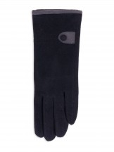 Rękawiczki kobiece czarne z guzikiem