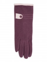 Rękawiczki kobiece burgundowe z guzikiem