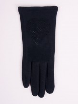 Rękawiczki kobiece czarne serce z jetów