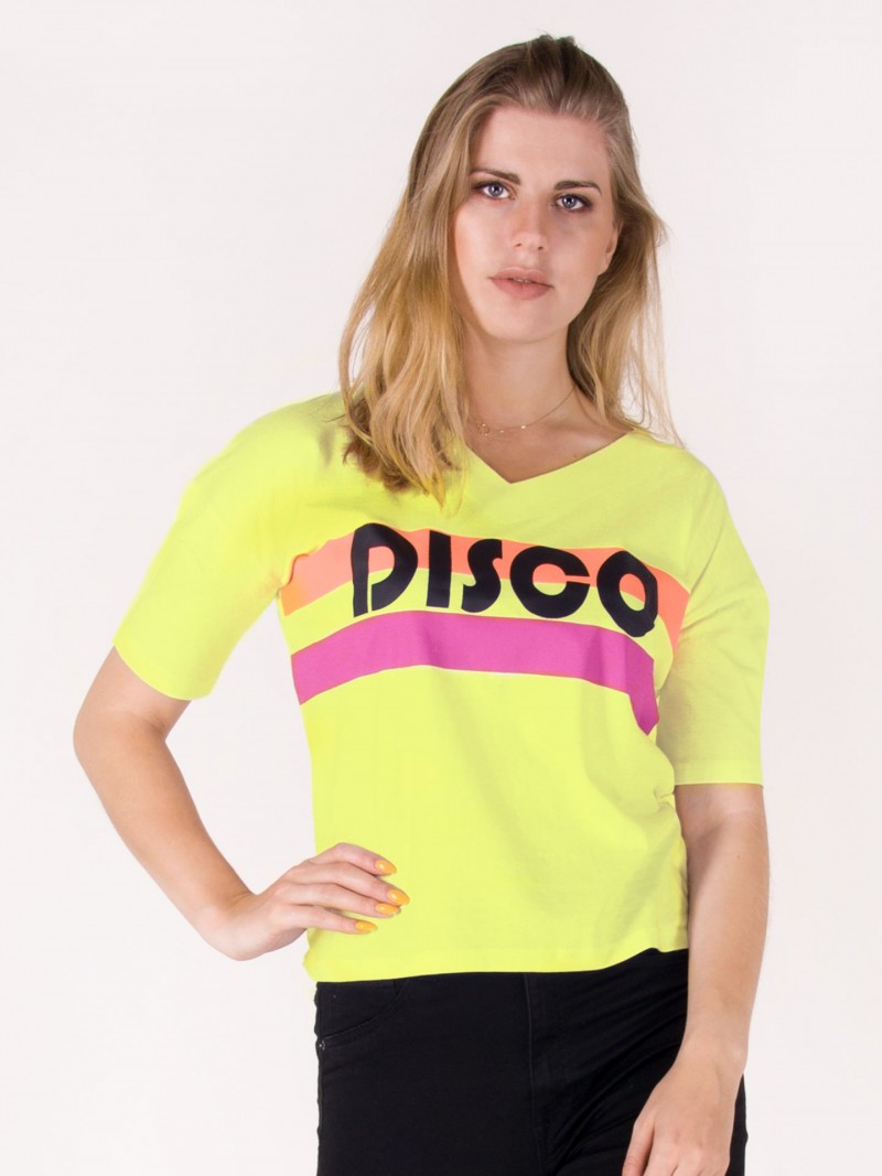 Podkoszulka t-shirt damski disco żółty