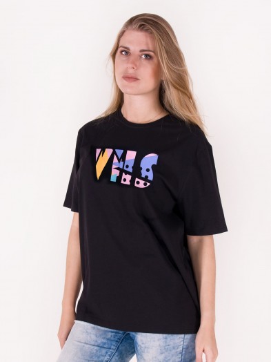 Podkoszulka t-shirt damski czarna VHS
