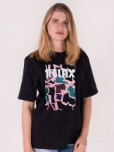 Podkoszulka t-shirt damski czarna z nadrukiem RELAX
