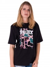 Podkoszulka t-shirt damski czarna z nadrukiem RELAX