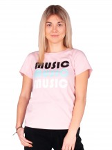 Podkoszulki t-shirt damski różowy Music