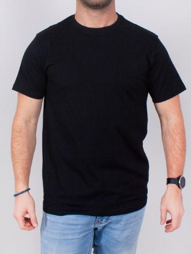 Podkoszulka t-shirt bawełniany męski czarny gładki 