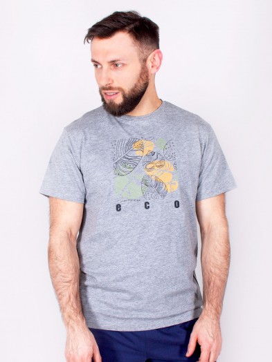 Koszulka męska t-shirt bawełniana ECO szary melanż
