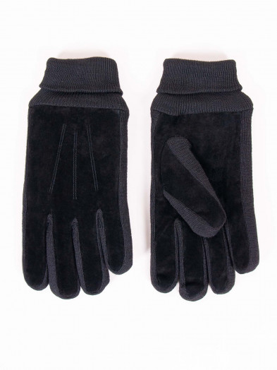 Rękawiczki męskie czarne skórzane