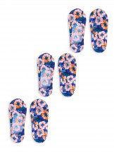 Skarpety stopki dziewczęce niskie laserowe kwiaty 3PAK