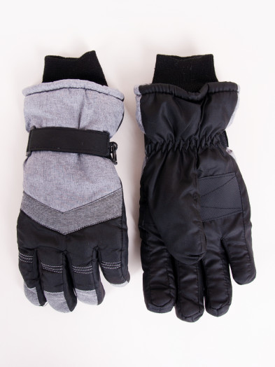 Rękawiczki narciarskie męskie pięciopalczaste szaro-czarne