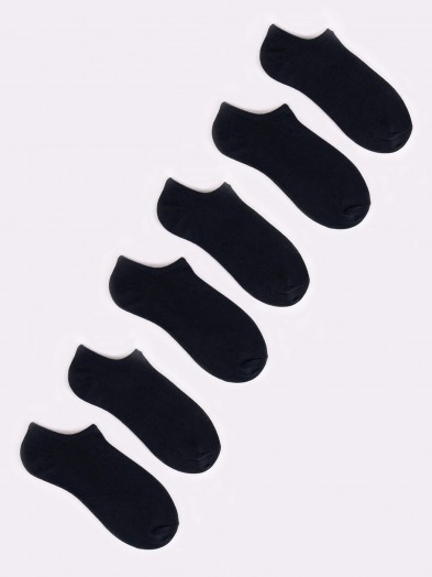 Skarpety stopki bawełniane czarne unisex 6PAK