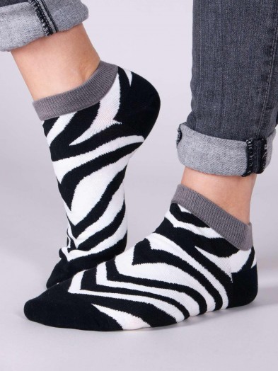 Skarpety Spoksy stopki bawełniane zebra