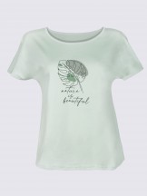 Koszulka damska t-shirt bawełniany liść