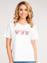 Koszulka damska t-shirt bawełniany trzy serca