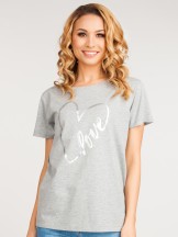 Koszulka damska t-shirt bawełniany serce Love