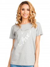 Koszulka damska t-shirt bawełniany serce Love