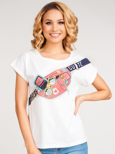 Koszulka damska t-shirt bawełniany torebka