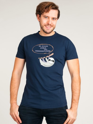 Koszulka męska t-shirt bawełniany leniwiec