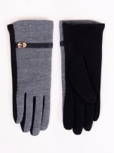 Rękawiczki damskie czarne z paskiem i klamerką 