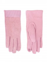 Rękawiczki damskie różowe ze ściągaczem dotykowe