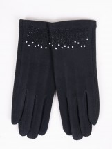 Rękawiczki damskie czarne z jetami