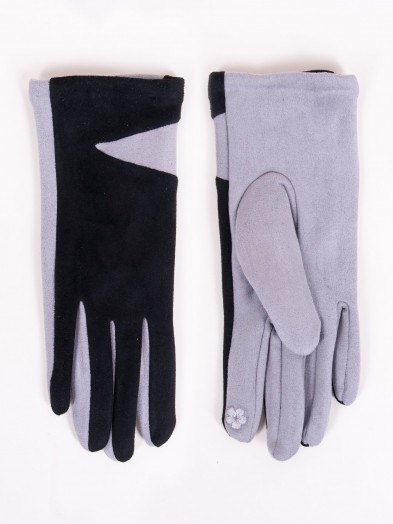 Rękawiczki damskie czarne zamszowe dwukolorowe dotykowe