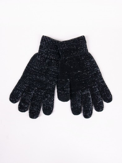 Rękawiczki damskie akrylowe ocieplane dotykowe czarne