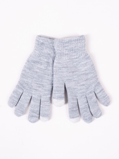 Rękawiczki damskie akrylowe ocieplane dotykowe szare