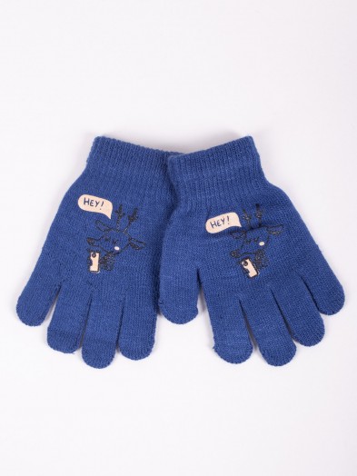 Rękawiczki chłopięce pięciopalczaste niebieskie HEY!