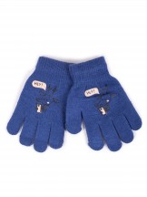 Rękawiczki chłopięce pięciopalczaste niebieskie HEY!