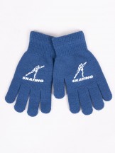 Rękawiczki chłopięce pięciopalczaste niebieskie SKATING