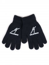 Rękawiczki chłopięce pięciopalczaste czarne SKATING