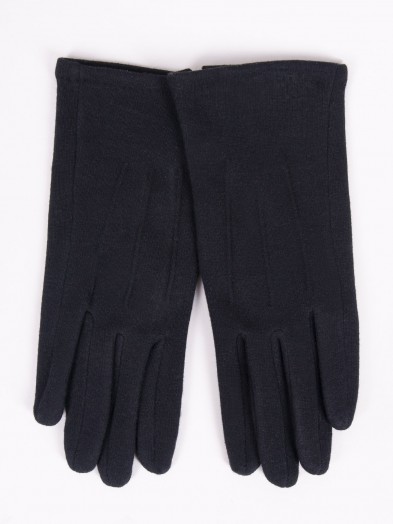 Rękawiczki damskie czarne z przeszyciami