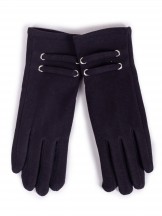 Rękawiczki damskie czarne z paskami dotykowe