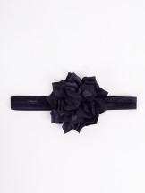 Opaska dziewczęca czarna z kwiatkiem