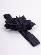 Opaska dziewczęca czarna z kwiatkiem