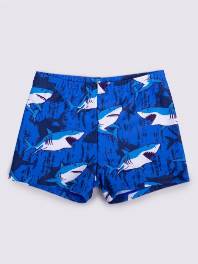 Spodenki kąpielowe chłopięce niebieskie w rekiny