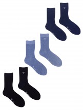 Skarpety bawełniane męskie z logo na kostce 3PAK