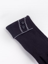 Rękawiczki damskie czarne z wywiniętym mankietem dotykowe