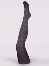 Rajstopy dziewczęce bawełniane z lurexem jasnoszaro-czarne 2PAK
