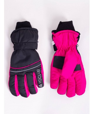 Rękawiczki narciarskie damskie czarno-różowe