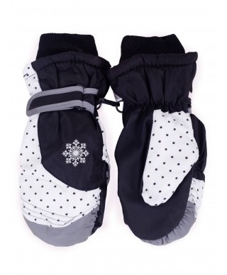 Rękawiczki narciarskie dziewczęce jednopalczaste płatek śniegu