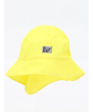 Czapka letnia kapelusz dziewczęcy z ochroną szyi motyl żółty