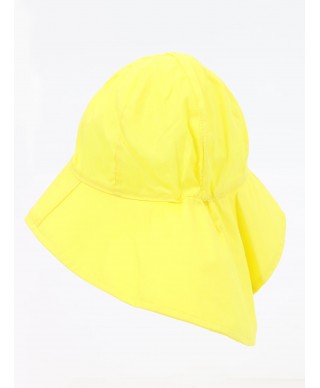 Czapka letnia kapelusz dziewczęcy z ochroną szyi motyl żółty