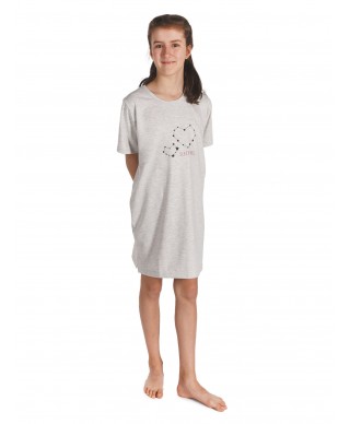 Koszula nocna dziewczęca bawełniana szara SLEEP WELL